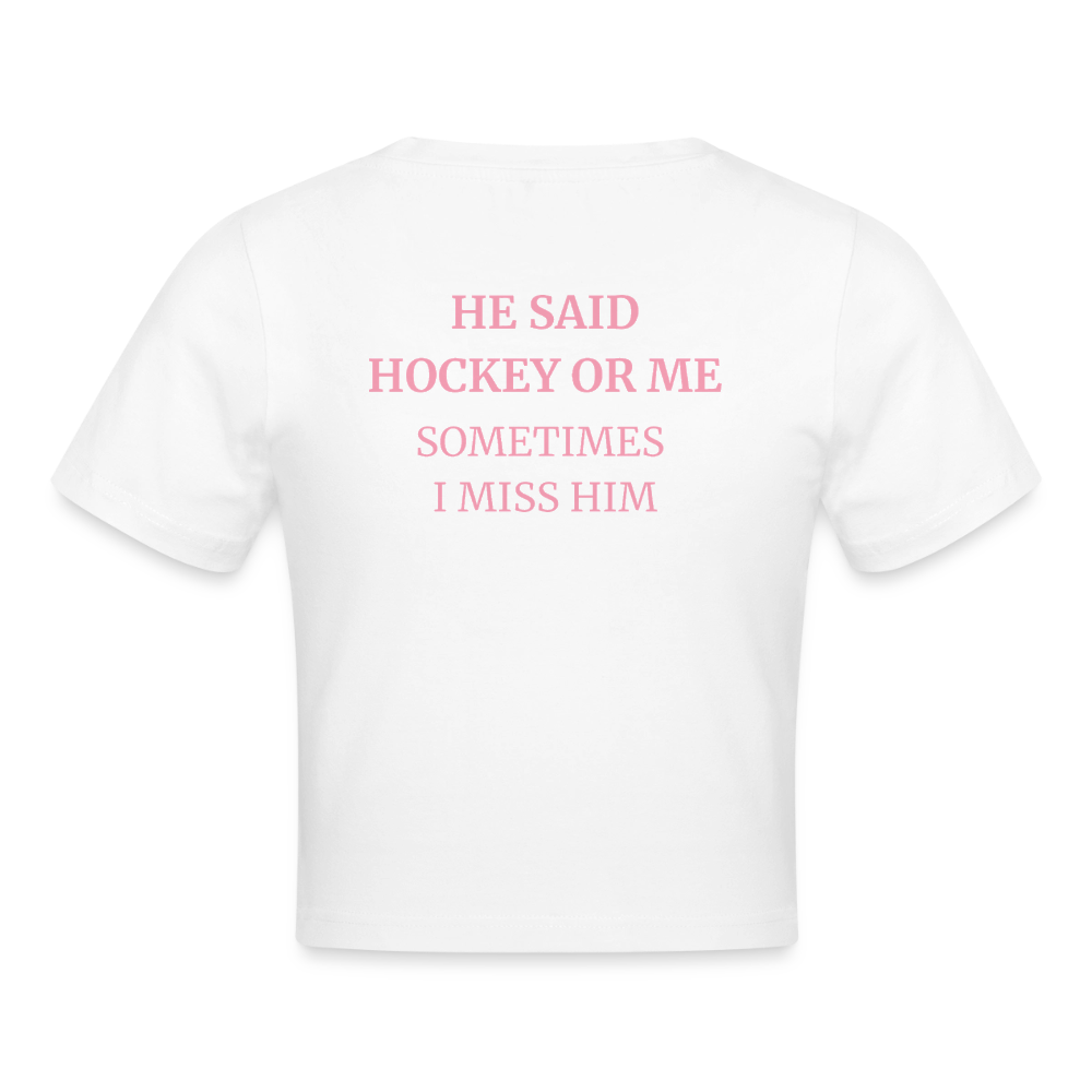 Hockey or Me – Cropped Frauen T-Shirt - Weiß