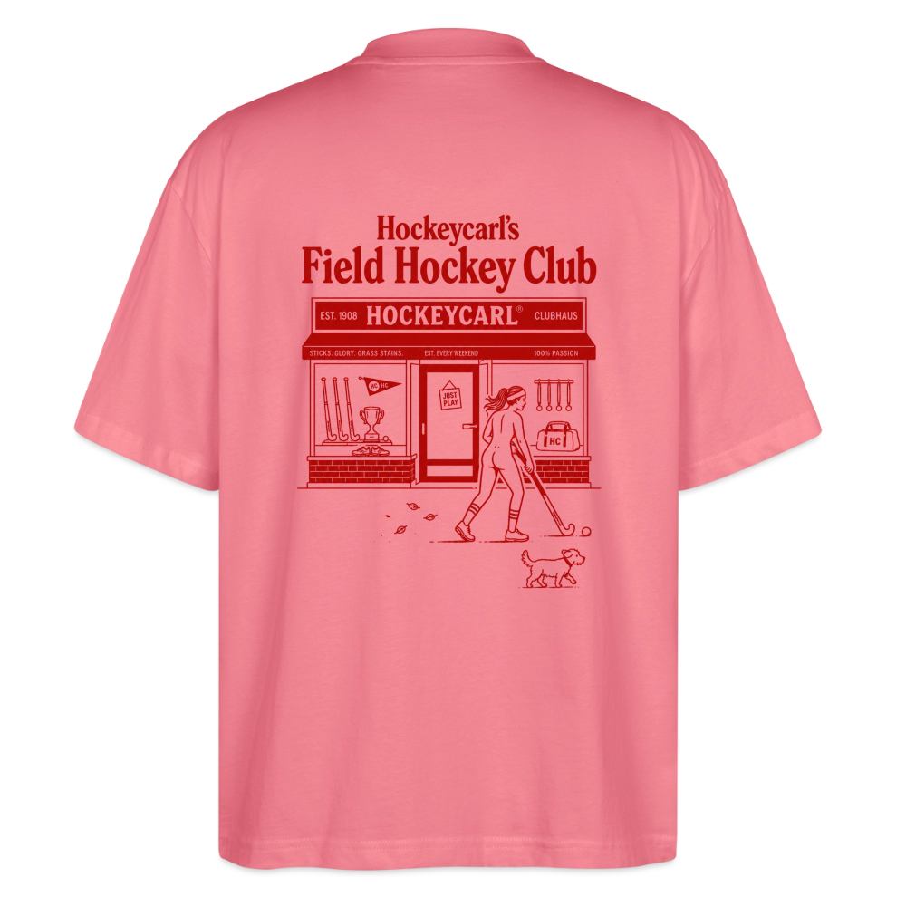 Hockeycarl Field Hockey Club Oversized T-Shirt – Vintage Backprint - Pink 