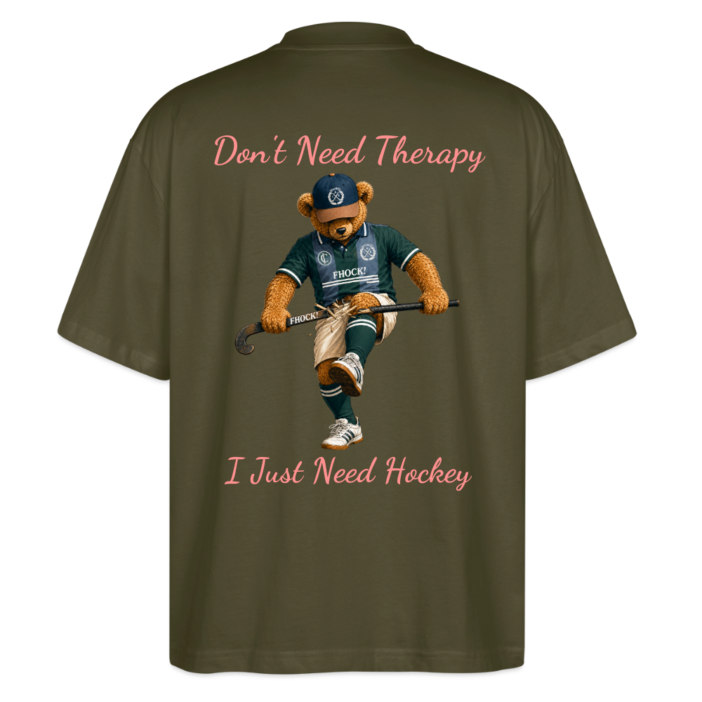 Don't Need Therapy – I Just Need Hockey Oversized T-Shirt - Khaki