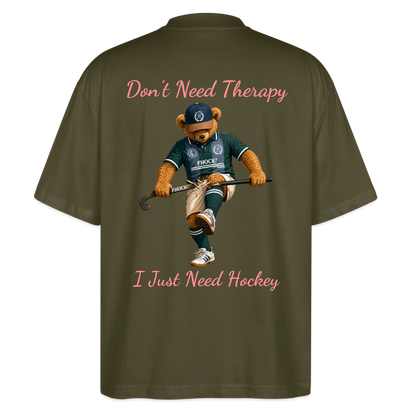 Don't Need Therapy – I Just Need Hockey Oversized T-Shirt - Khaki