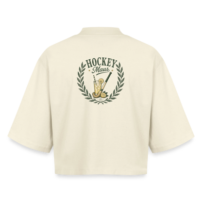 Hockey Maus Boxy Damen T-Shirt – Cropped Fit - Natur