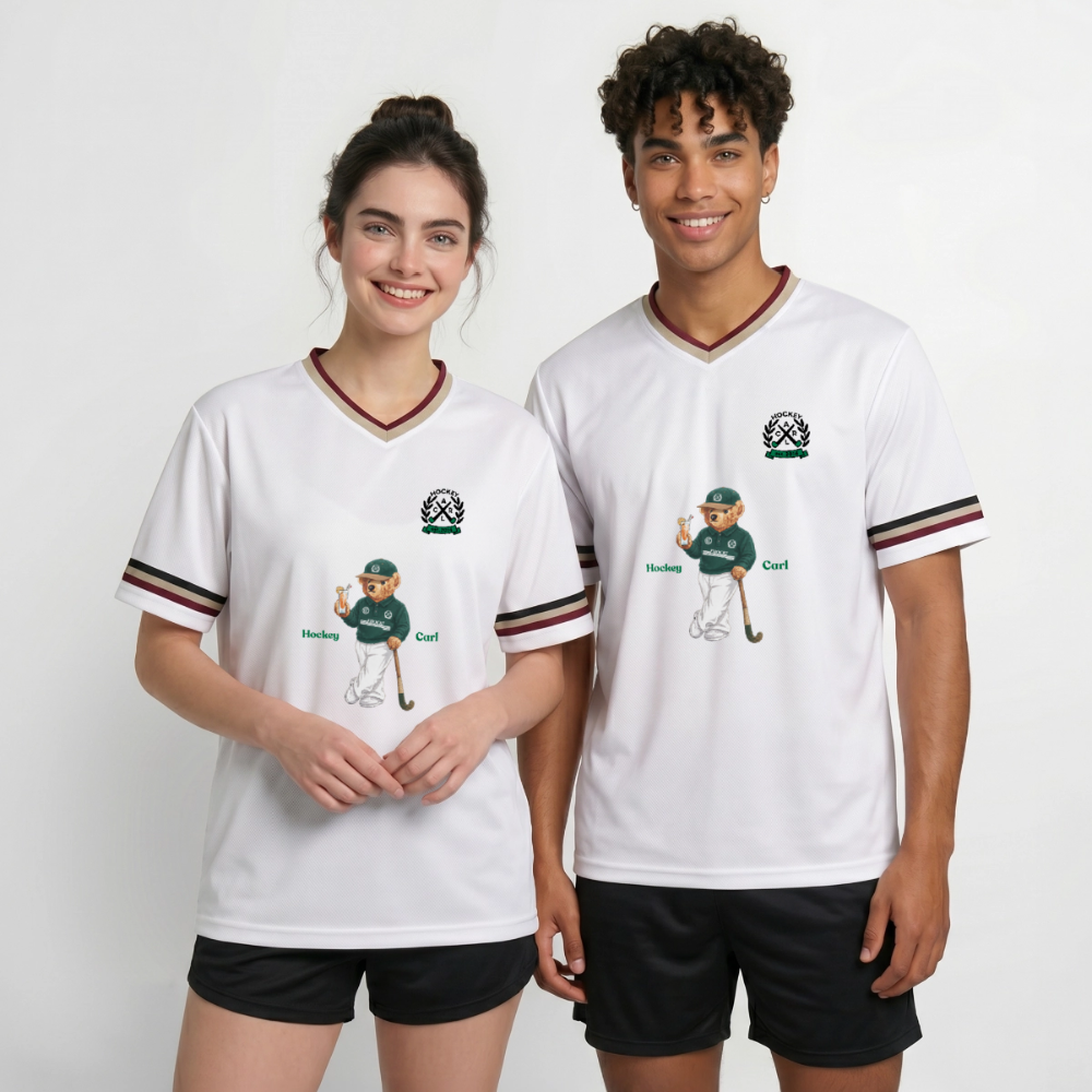 Vintage Hockey Bear Mesh Jersey – Unisex Sporttrikot - Offwhite/Bordeaux