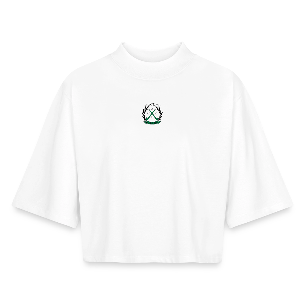 Hockey Maus Boxy Damen T-Shirt – Cropped Fit - Weiß
