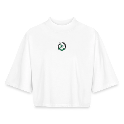 Hockey Maus Boxy Damen T-Shirt – Cropped Fit - Weiß