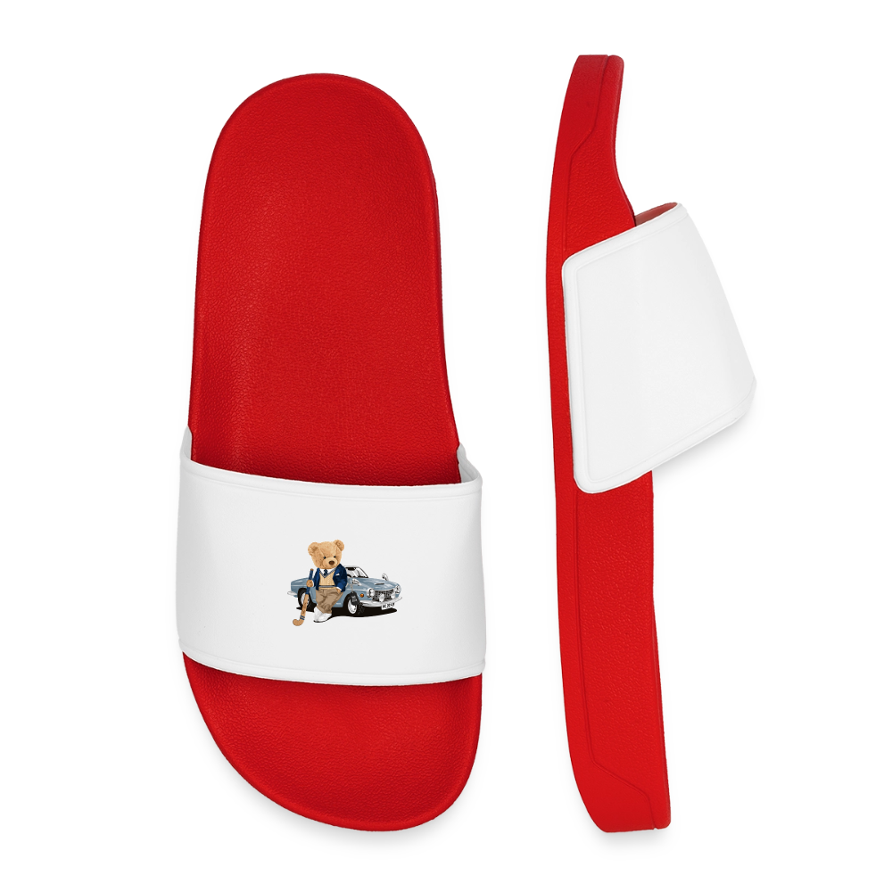 Vintage Hockey Bear Kinder Badelatschen - Rot