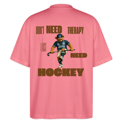 Hockeycarl „Need Hockey“ Oversized T-Shirt – Natural - Pink 