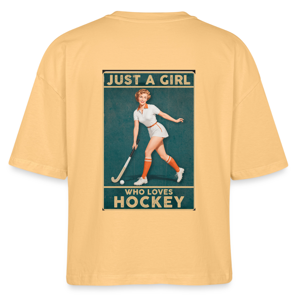 "Just a Girl Who Loves Hockey" T-Shirt – Damen Boxy Fit - Mispel