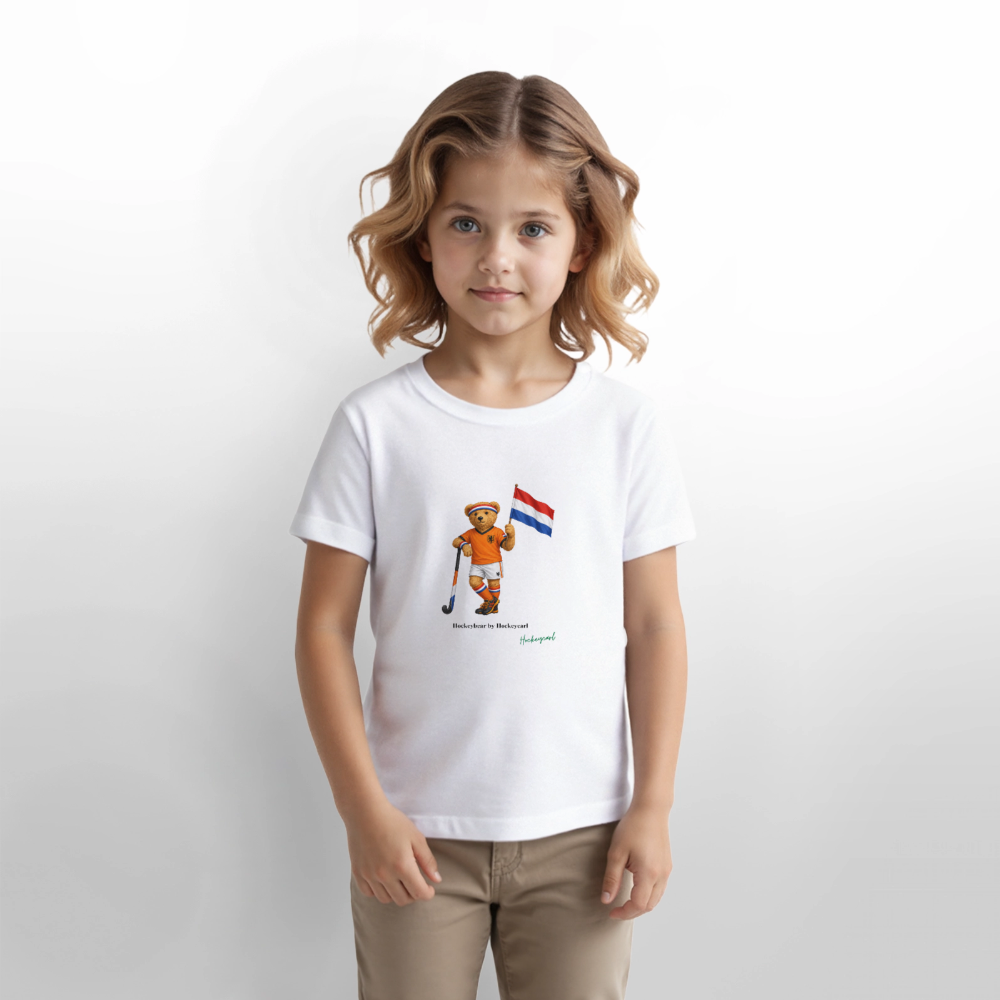"Hockeybear" Kinder T-Shirt – Niederlande Edition - Weiß