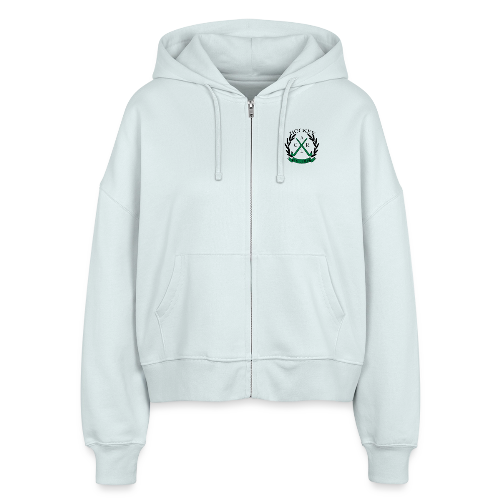Hot Girls Watch Hockey – Organic Boxy Zip Hoodie - Eisblau