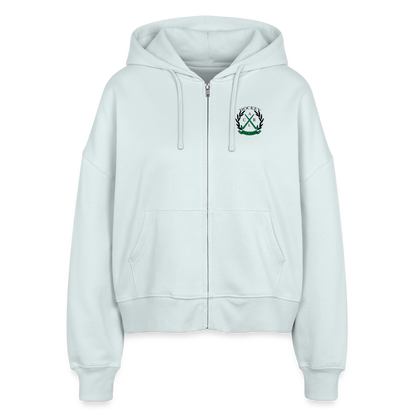 Hot Girls Watch Hockey – Organic Boxy Zip Hoodie - Eisblau