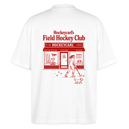 Hockeycarl Field Hockey Club Oversized T-Shirt – Vintage Backprint - Weiß