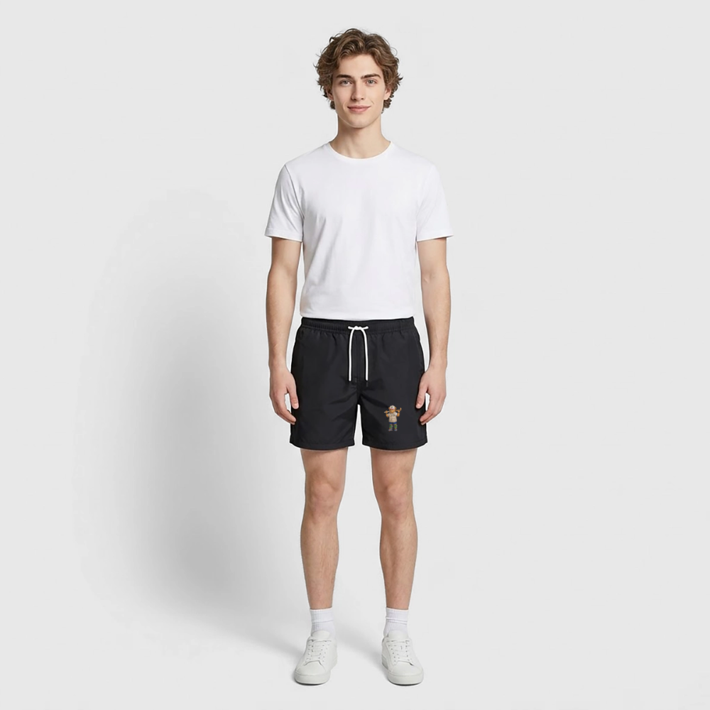 Summer Hockey Bear Badeshorts – Unisex Swim Shorts - Schwarz