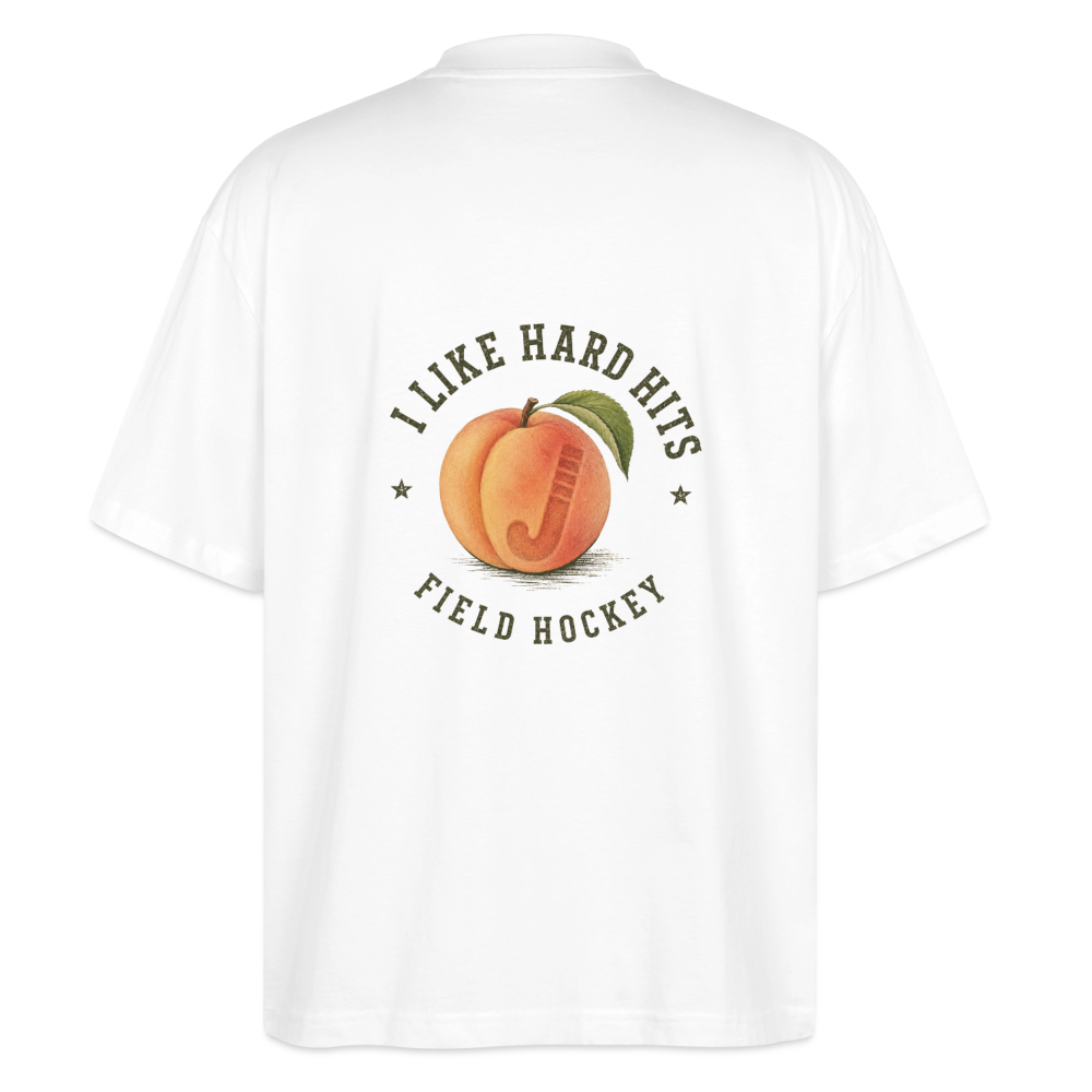 Like Hard Hits Field Hockey Oversized T-Shirt - Weiß