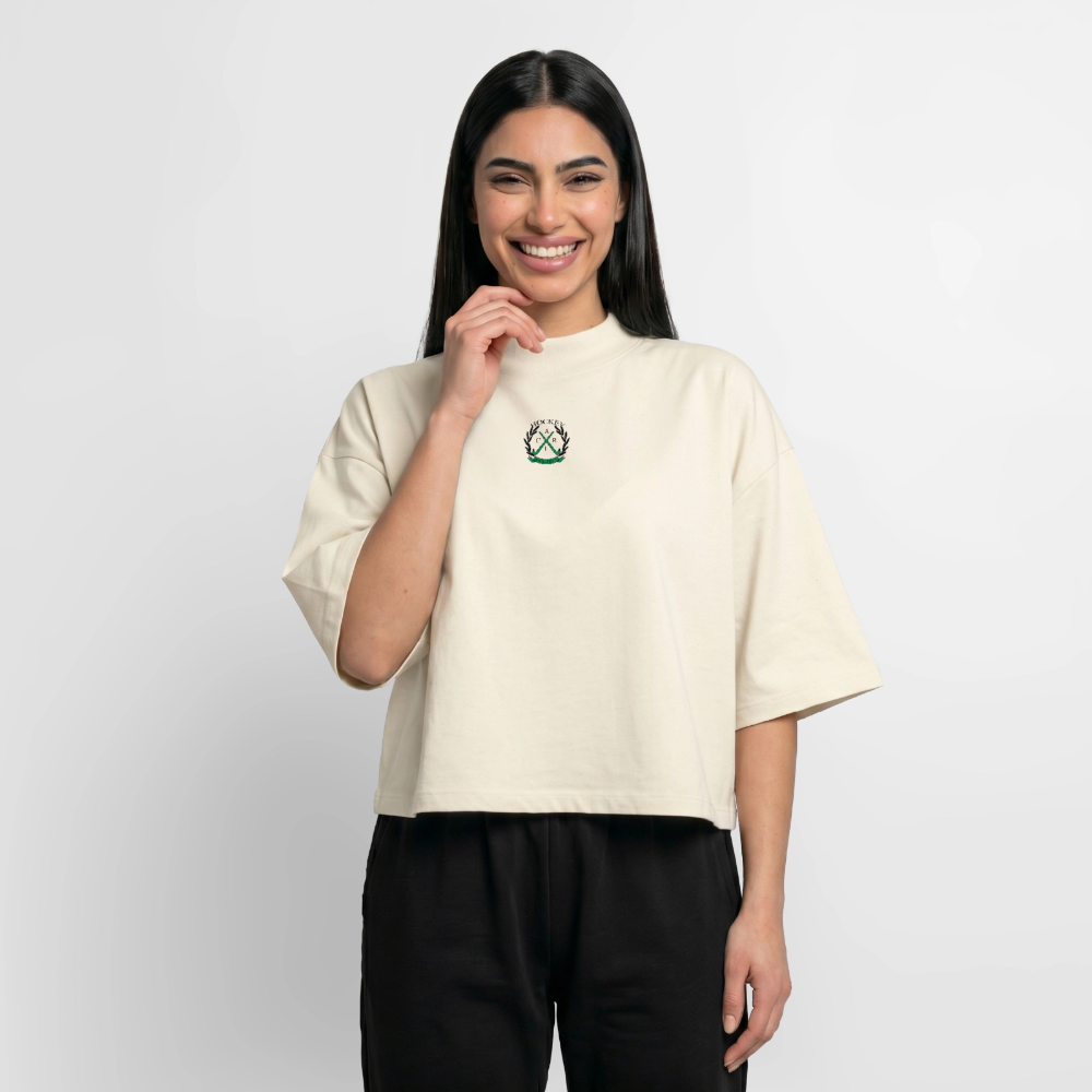 Hockey Maus Boxy Damen T-Shirt – Cropped Fit - Natur