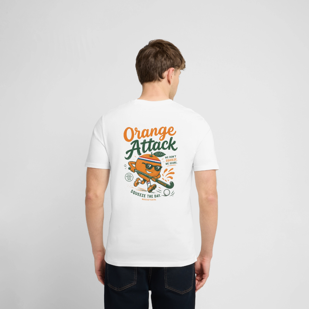 Orange Attack Unisex T-Shirt – Field Hockey - Weiß
