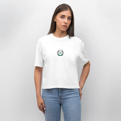"Just a Girl Who Loves Hockey" T-Shirt – Damen Boxy Fit - Weiß