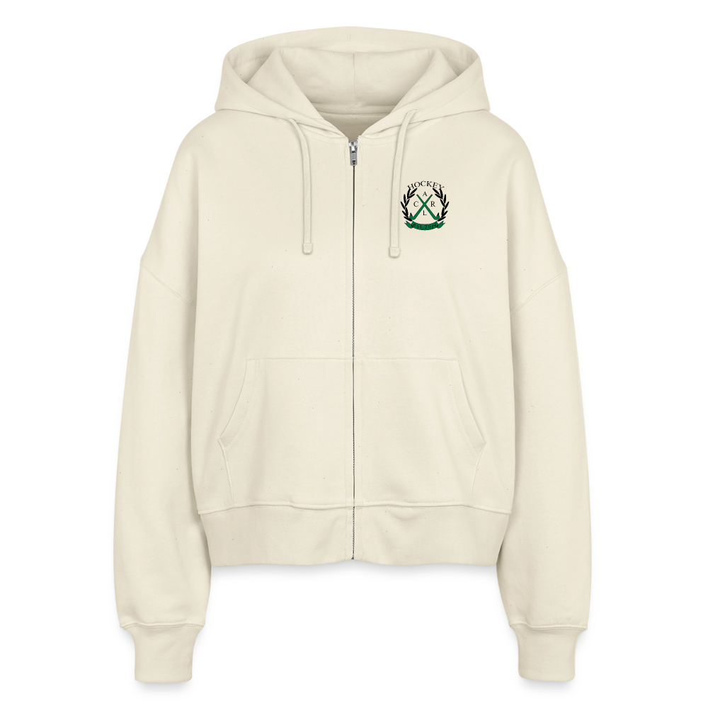 Hot Girls Watch Hockey – Organic Boxy Zip Hoodie - Natur