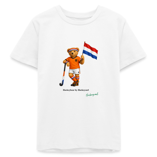 "Hockeybear" Teenager T-Shirt – Niederlande Edition - Weiß