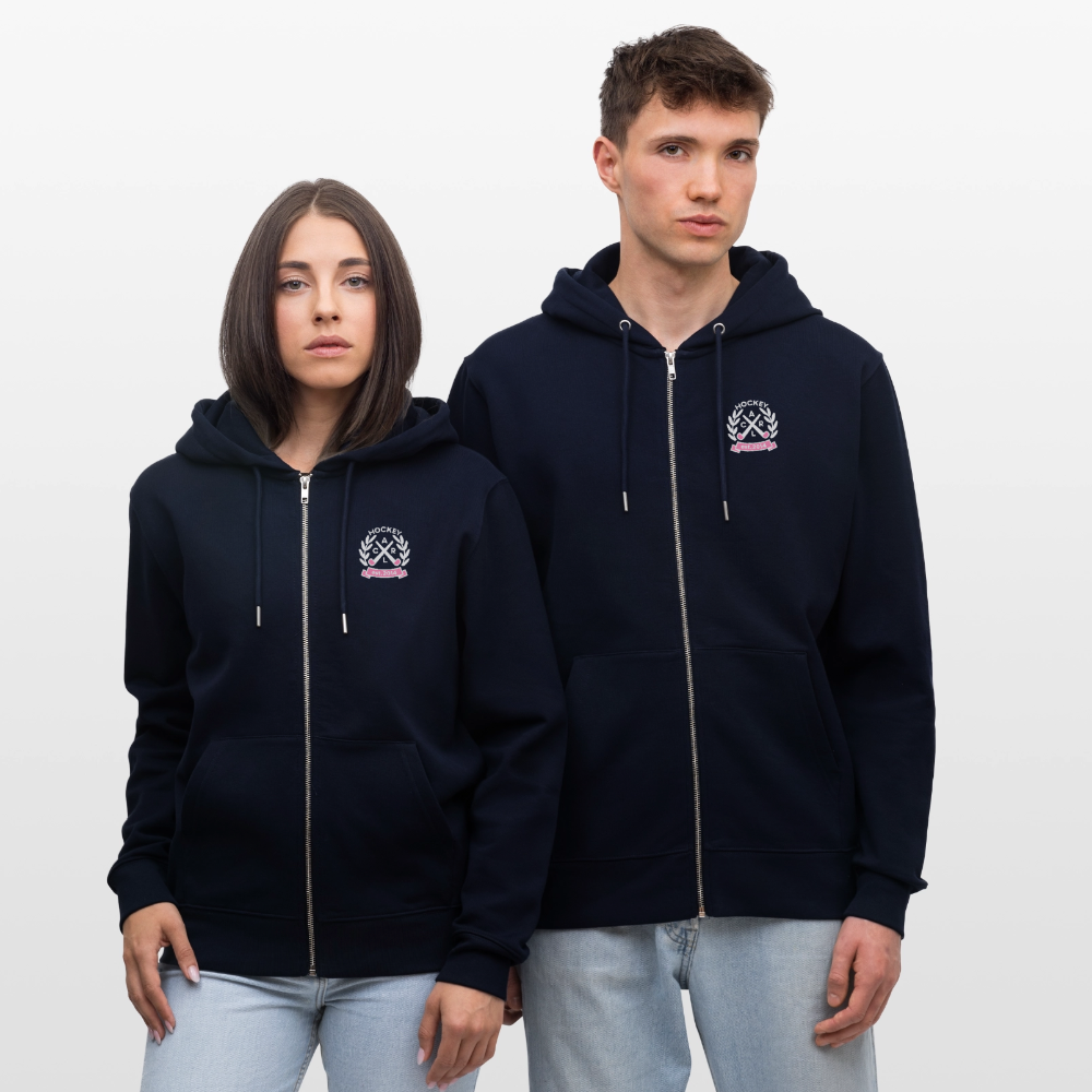"Hockey is my only Drug" Zip-Hoodie – Unisex Bio-Kapuzenjacke - Navy