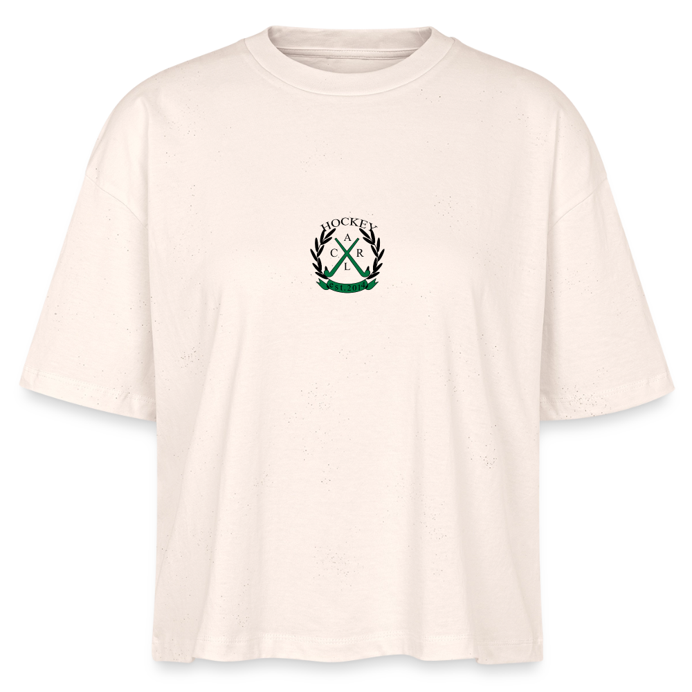 "Just a Girl Who Loves Hockey" T-Shirt – Damen Boxy Fit - Natur