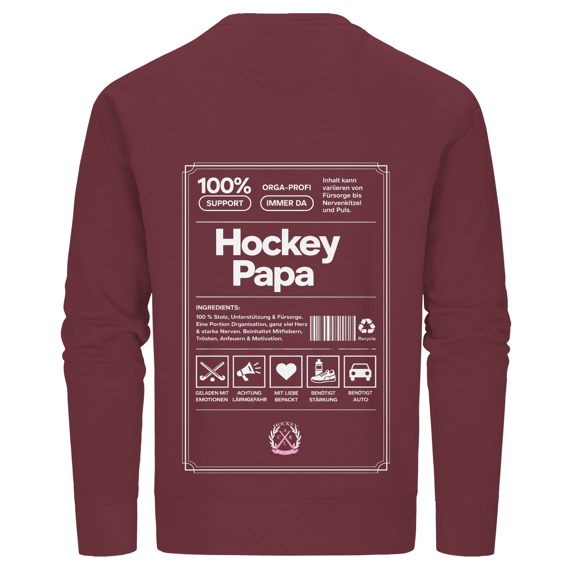 Hockey Papa - Organic Basic Unisex Sweatshirt - Hockeycarl