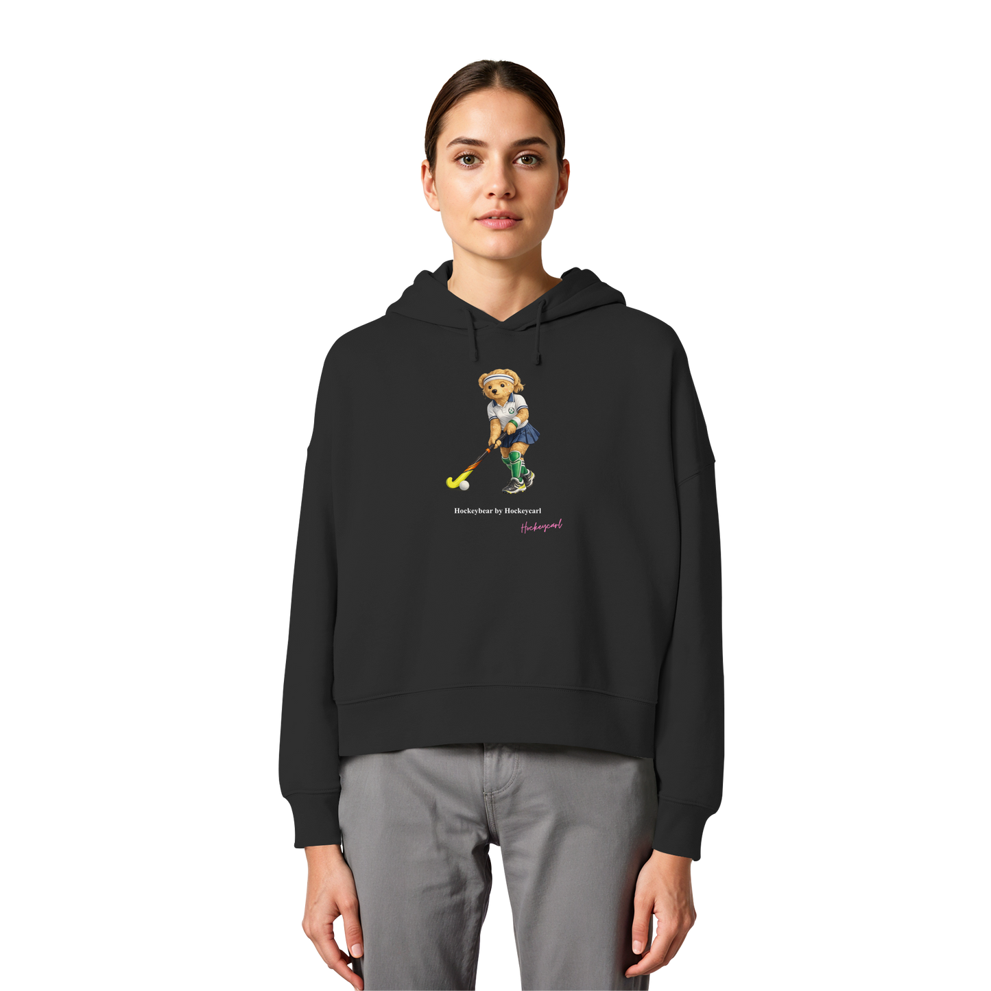 Hockeybear  - Womens Organic Boxcut Hoodie - Hockeycarl