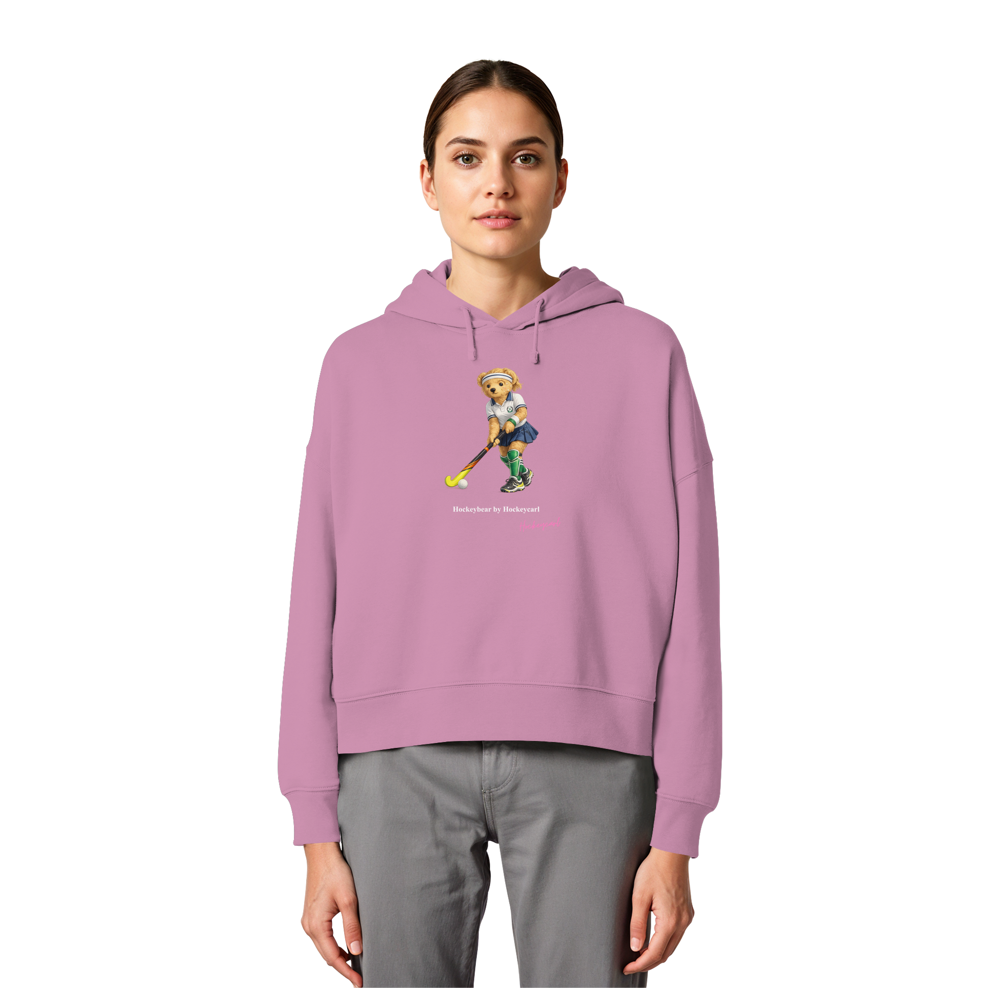 Hockeybear  - Womens Organic Boxcut Hoodie - Hockeycarl