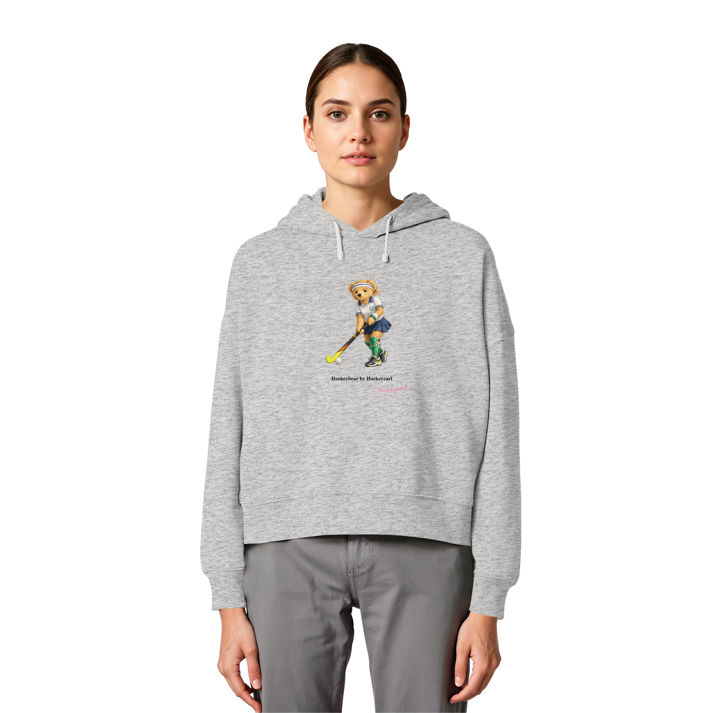 Hockeybear  - Womens Organic Boxcut Hoodie - Hockeycarl