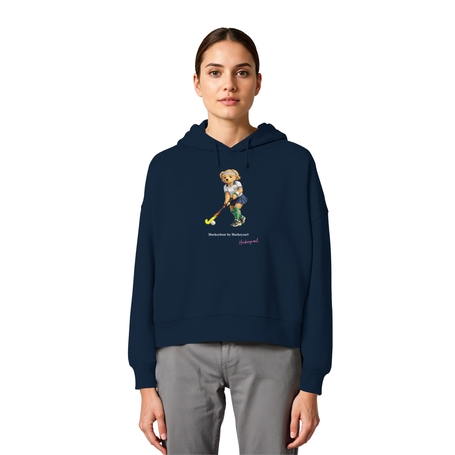 Hockeybear  - Womens Organic Boxcut Hoodie - Hockeycarl