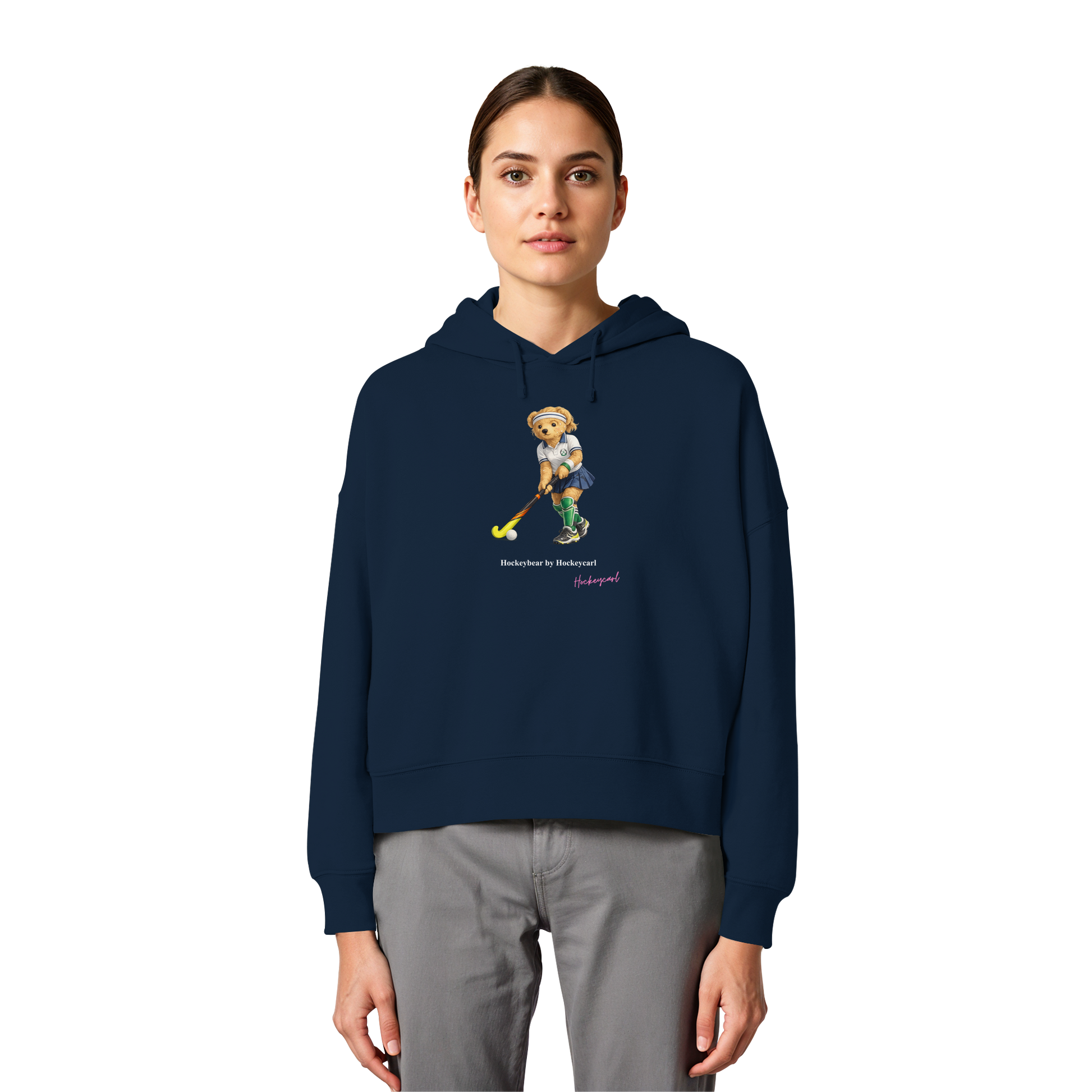 Hockeybear  - Womens Organic Boxcut Hoodie - Hockeycarl