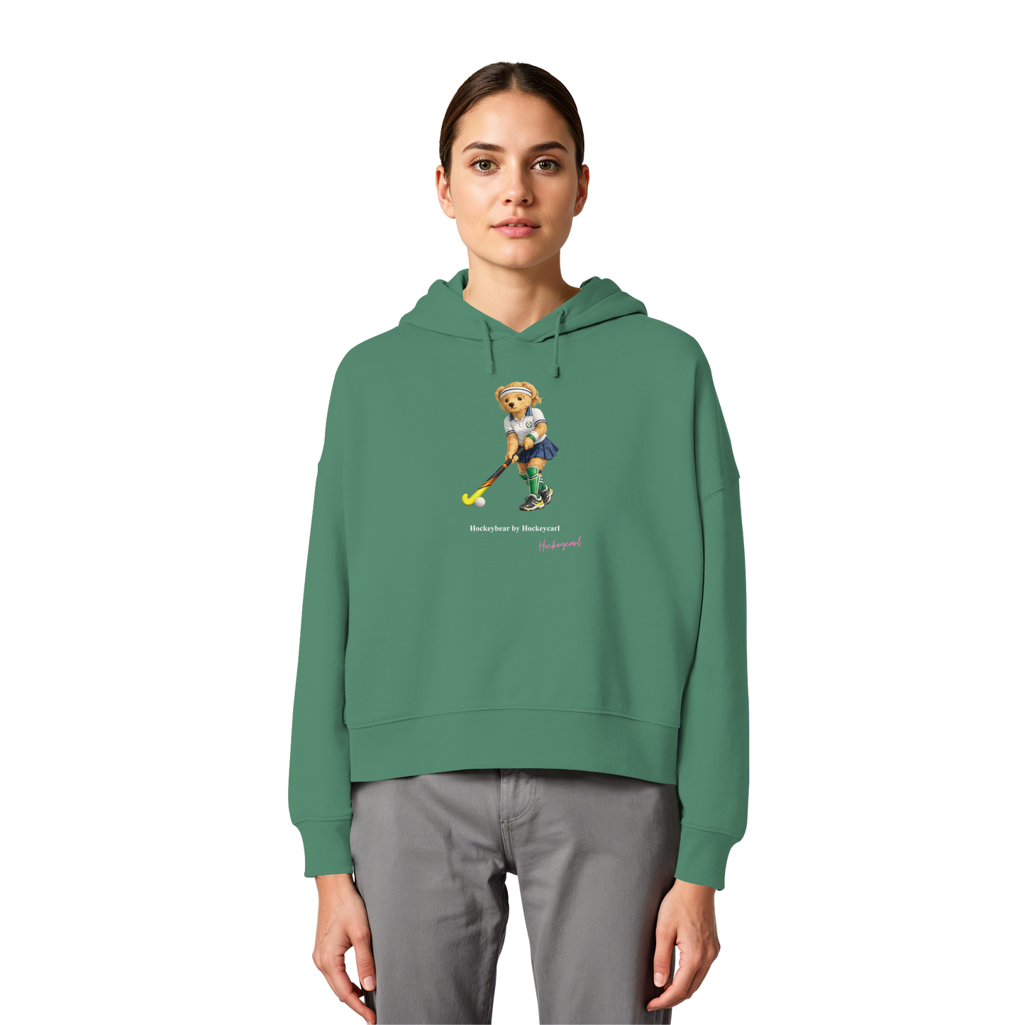 Hockeybear  - Womens Organic Boxcut Hoodie - Hockeycarl