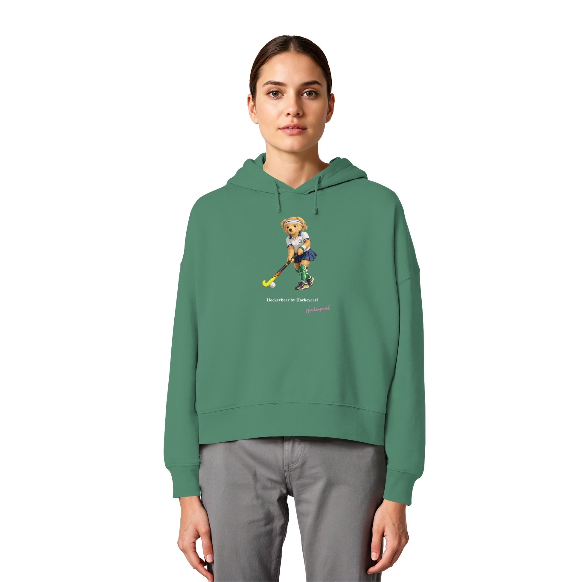 Hockeybear  - Womens Organic Boxcut Hoodie - Hockeycarl