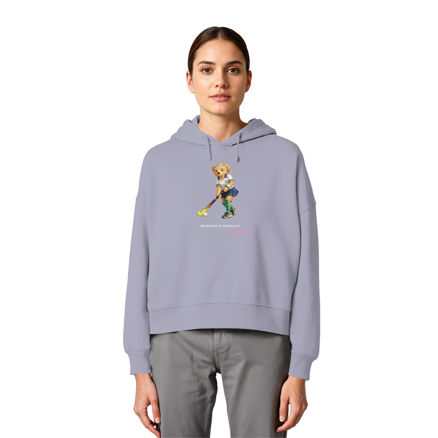 Hockeybear  - Womens Organic Boxcut Hoodie - Hockeycarl