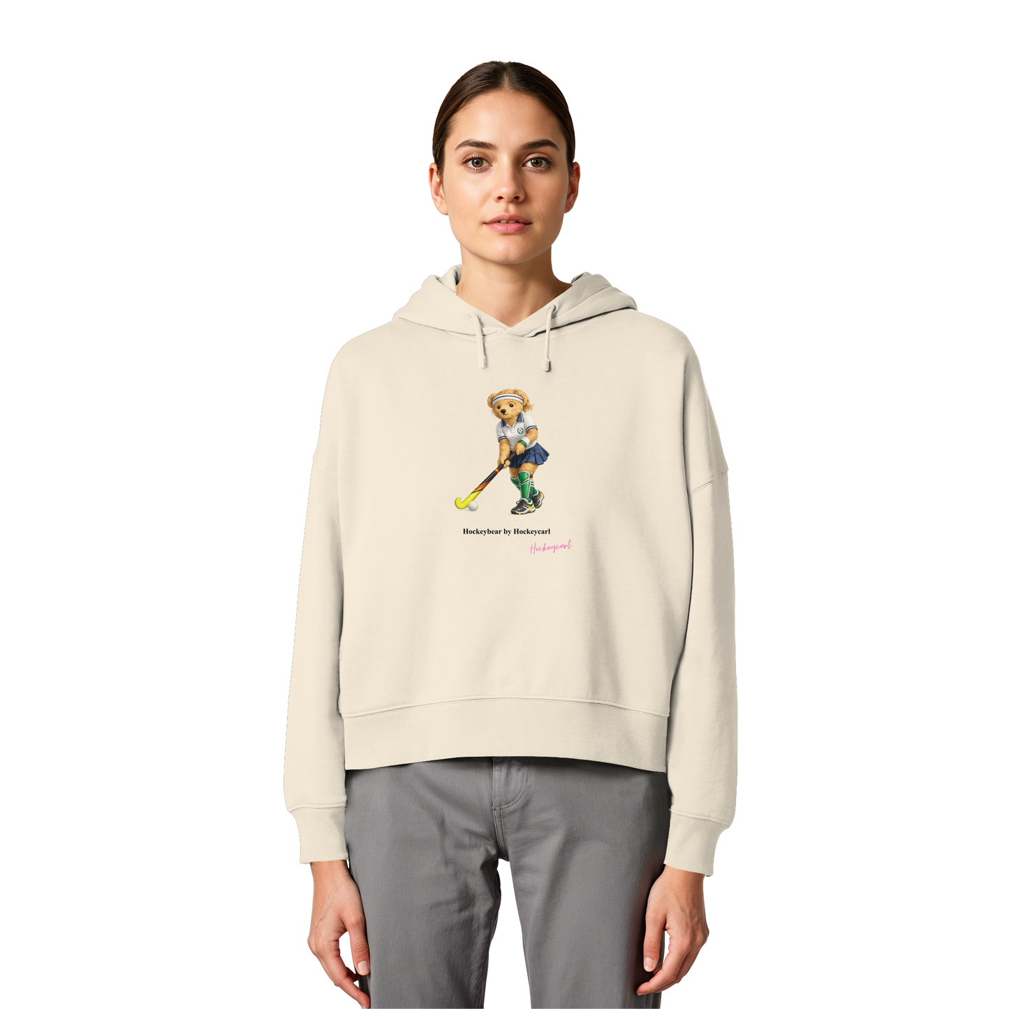 Hockeybear  - Womens Organic Boxcut Hoodie - Hockeycarl