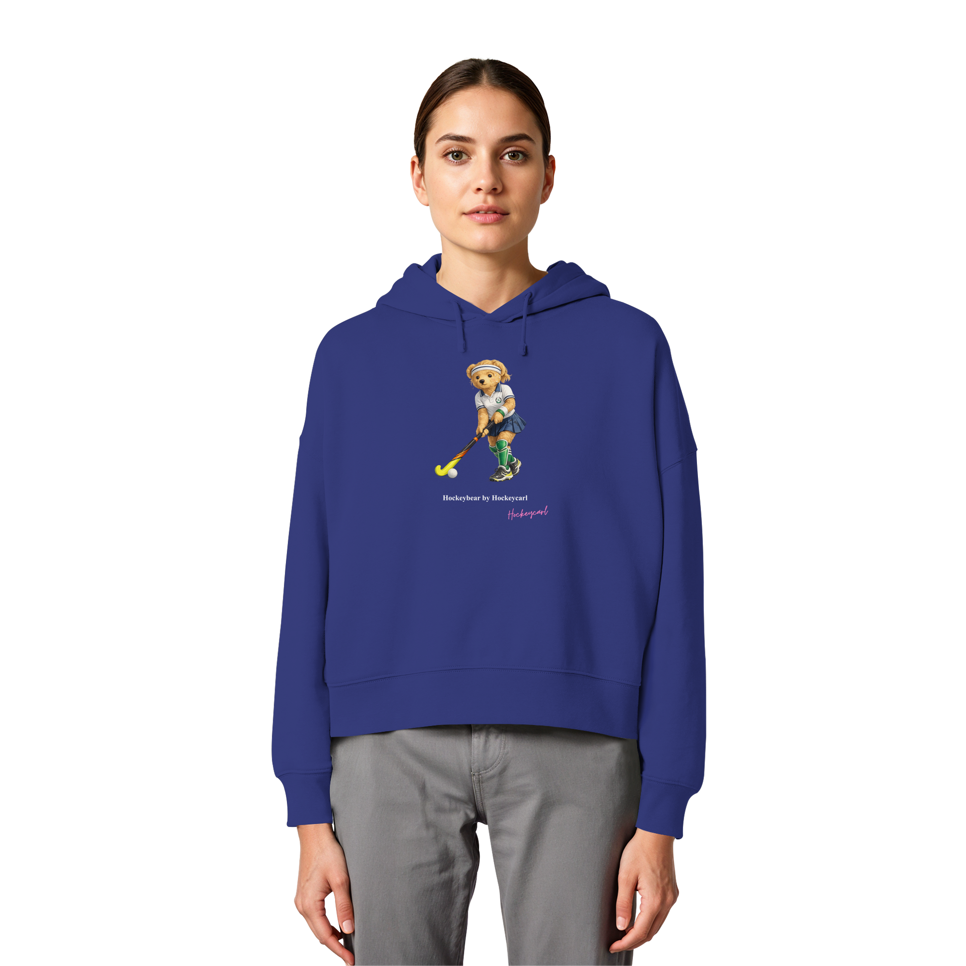 Hockeybear  - Womens Organic Boxcut Hoodie - Hockeycarl
